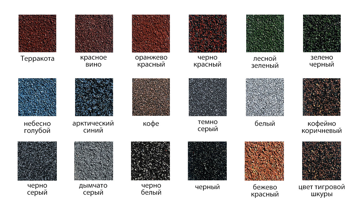 Варианты цветов композитной черепицы