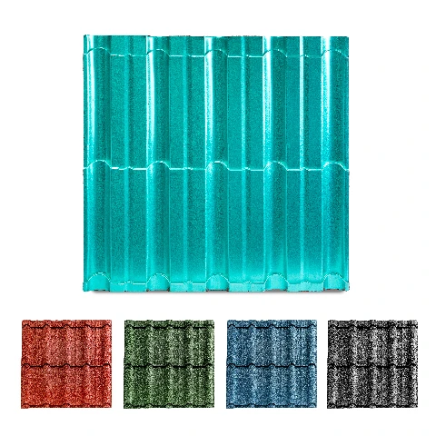 Bamboo Long Span Stone Coated Aluminized Zinc Steel Roof Tile