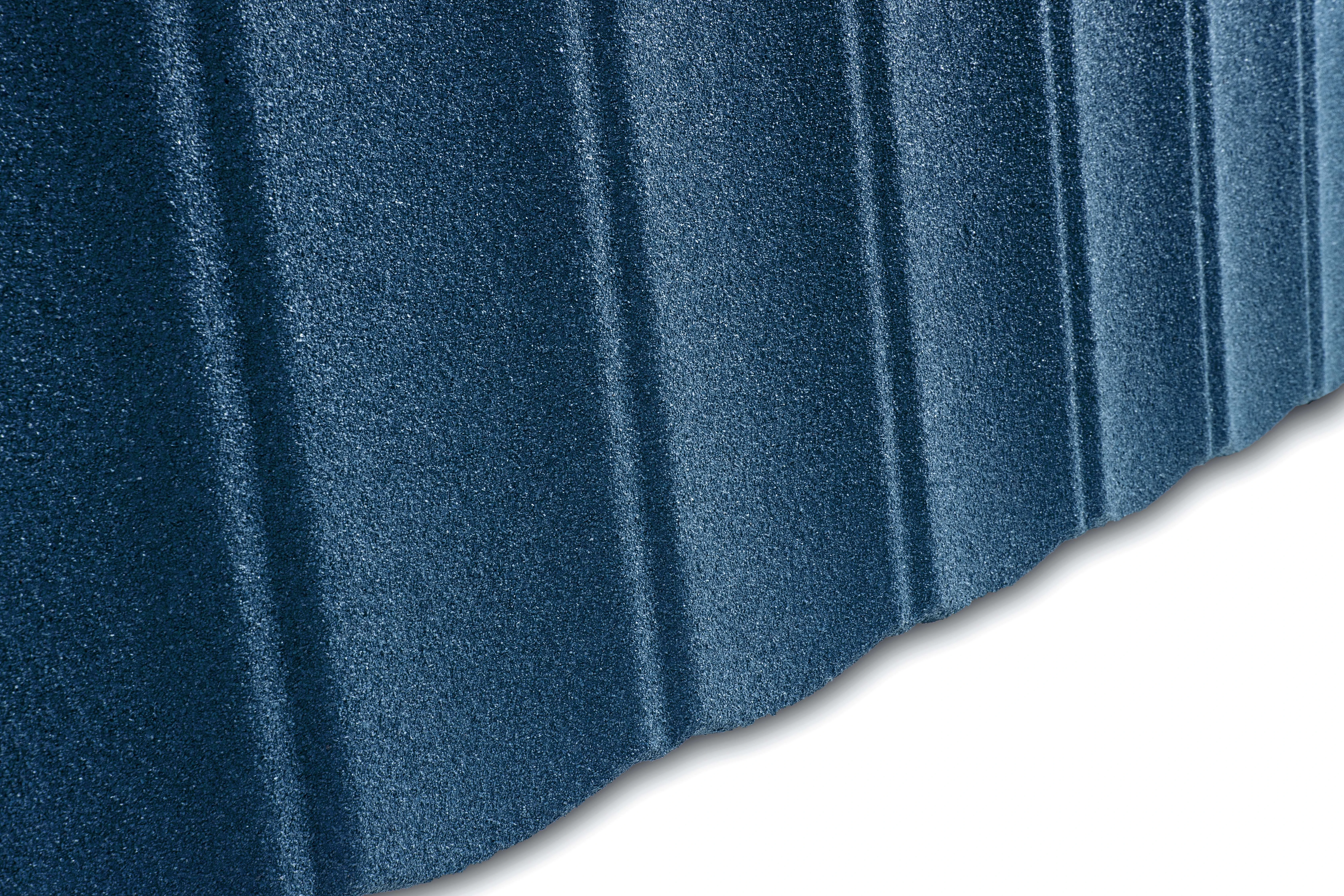Blue seven wave stone coated metal roof tile detail