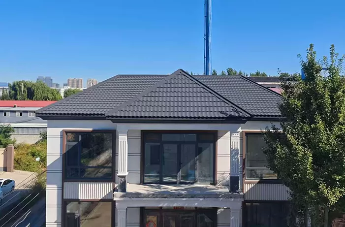 Case of Stone Coated Metal Roofing Tiles for Villa Case of Stone Coated Metal Roofing Tiles for Villa