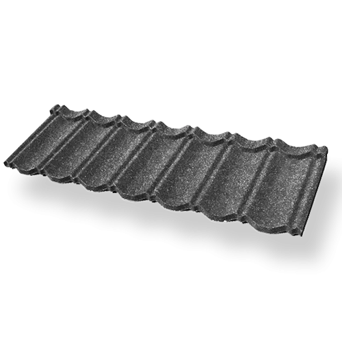 Black & White Classical Seven-Wave Stone Coated Metal Roof Tiles