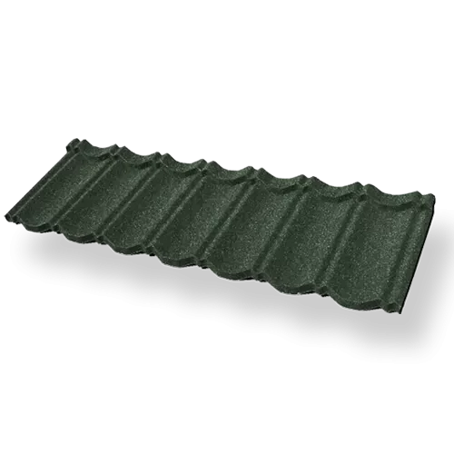 Forest Green Classical Seven-Wave Stone Coated Metal Roof Tiles