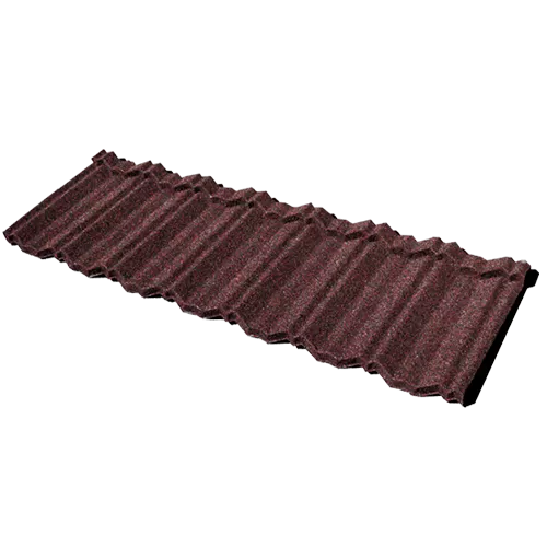 Black Red Classical Seven-Wave Stone Coated Metal Roof Tiles