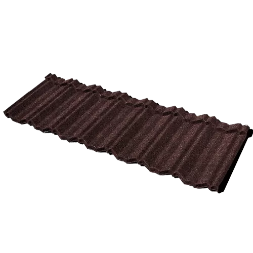 Brown Classical Seven-Wave Stone Coated Metal Roof Tiles