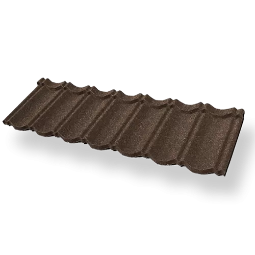 Beige Red Classical Seven-Wave Stone Coated Metal Roof Tiles