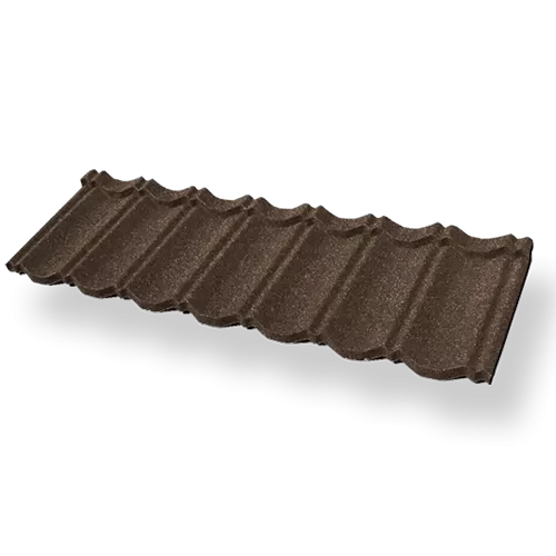 Beige Red Classical Seven-Wave Stone Coated Metal Roof Tiles