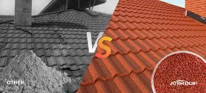stone coated metal roof tiles color sand particle comparison