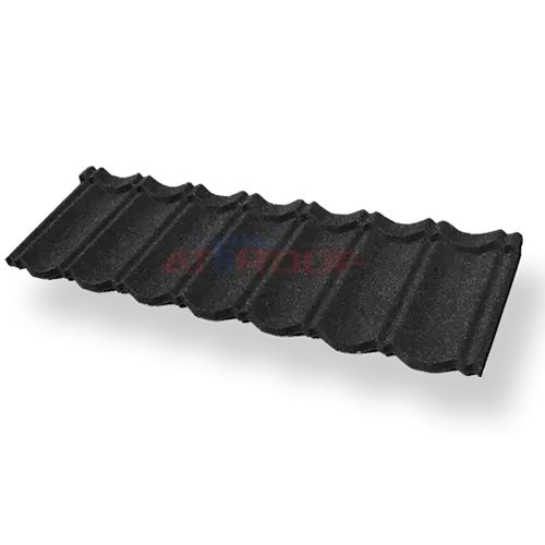 Black Classical Seven-Wave Stone Coated Metal Roof Tiles