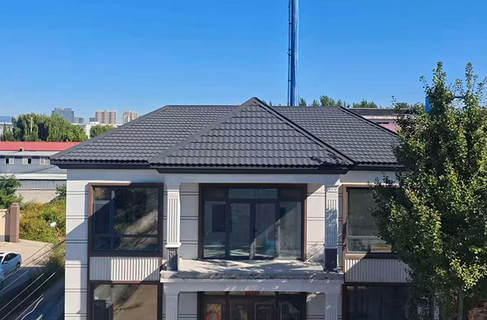 Case of Stone Coated Metal Roofing Tiles for Villa